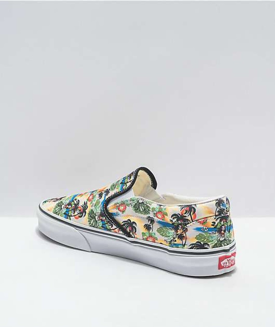 Vans * | Vans Slip-On Aloha Black & White Skate Shoes Promotions