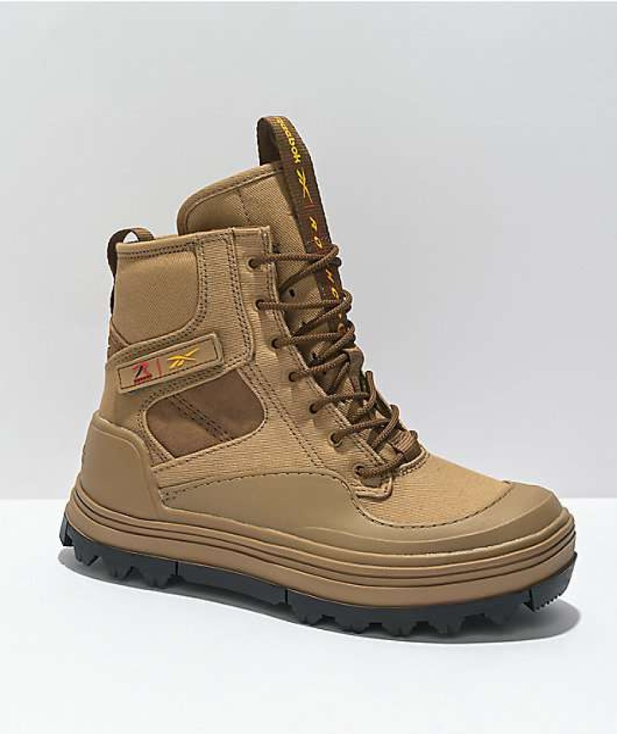 Shoes * | Reebok X Rothco Club C Cleated Khaki Hi-Top Shoes Outlet