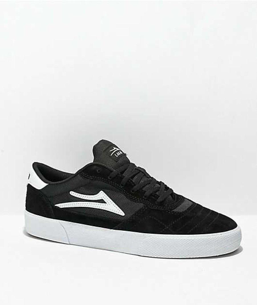 Sneakers * | Lakai Cambridge Black & White Suede Skate Shoes Outlet