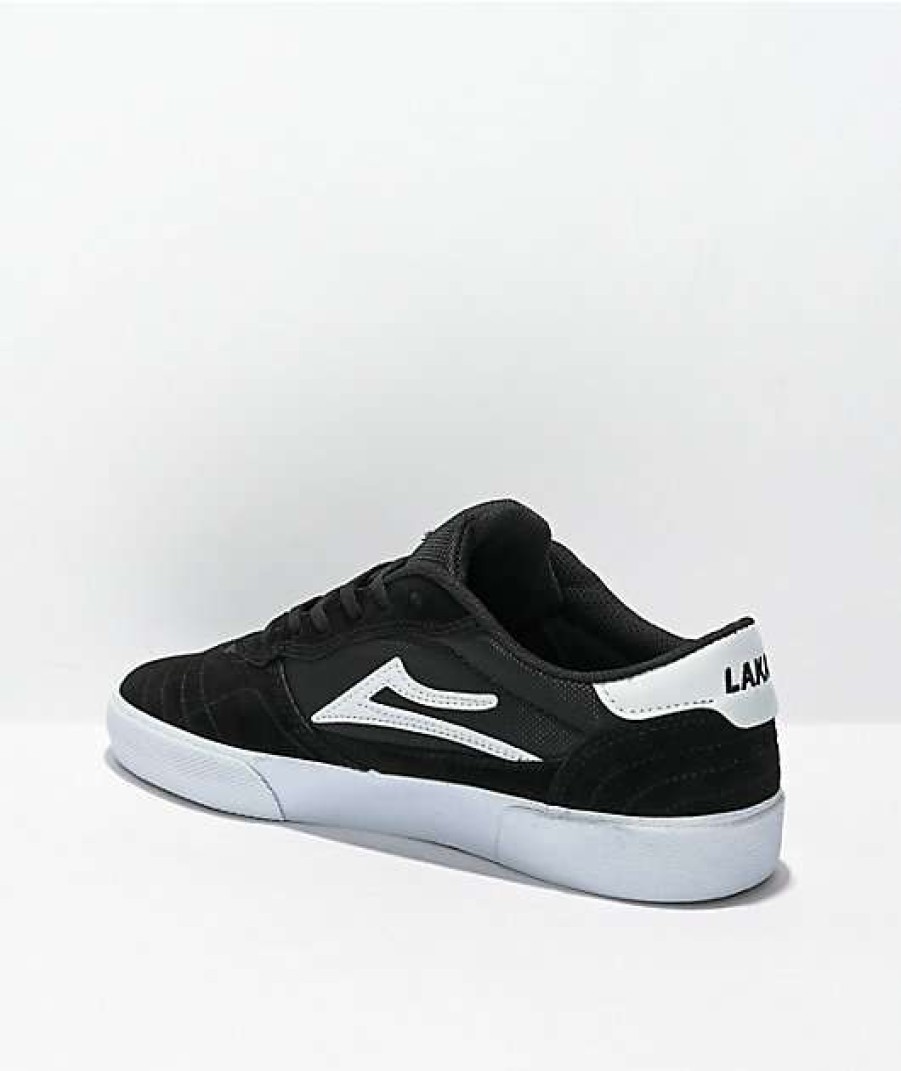 Sneakers * | Lakai Cambridge Black & White Suede Skate Shoes Outlet