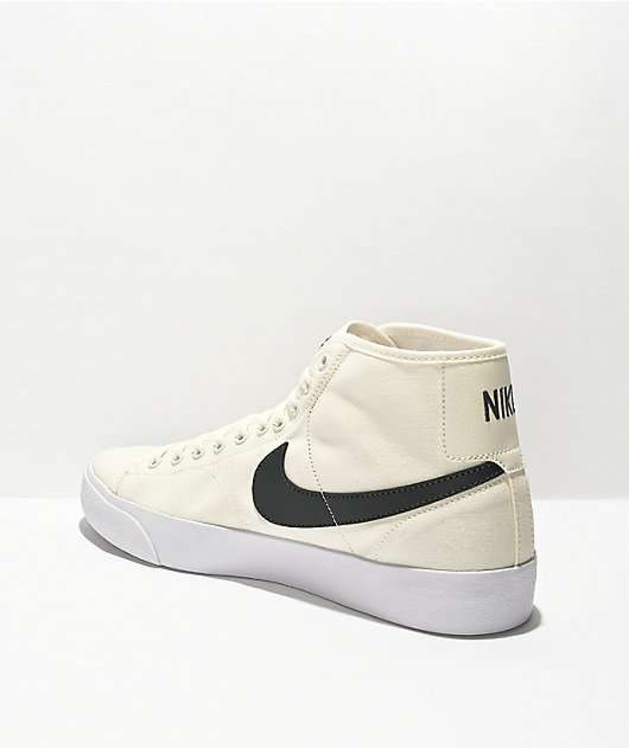 Nike * | Nike Sb Blazer Court Mid Cream & White Skate Shoes Promotions