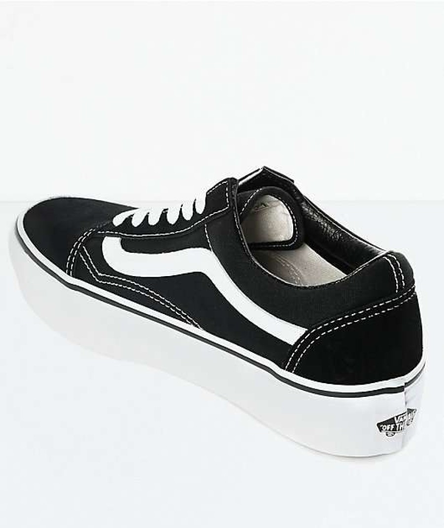 Vans * | Vans Old Skool Black & White Platform Shoes Promotions