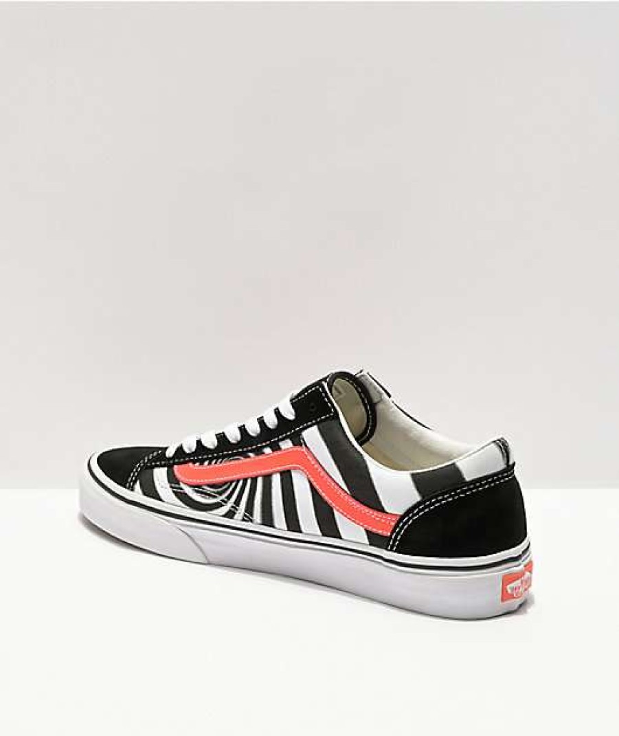 Vans * | Vans Style 36 Black & Fiery Coral Skate Shoes Promotions