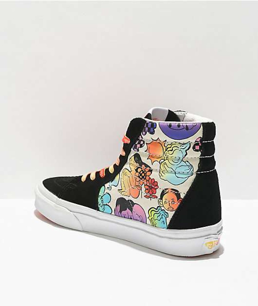 Vans * | Vans Sk8-Hi Cultivate Care Floral Black & White Skate Shoes Promotions