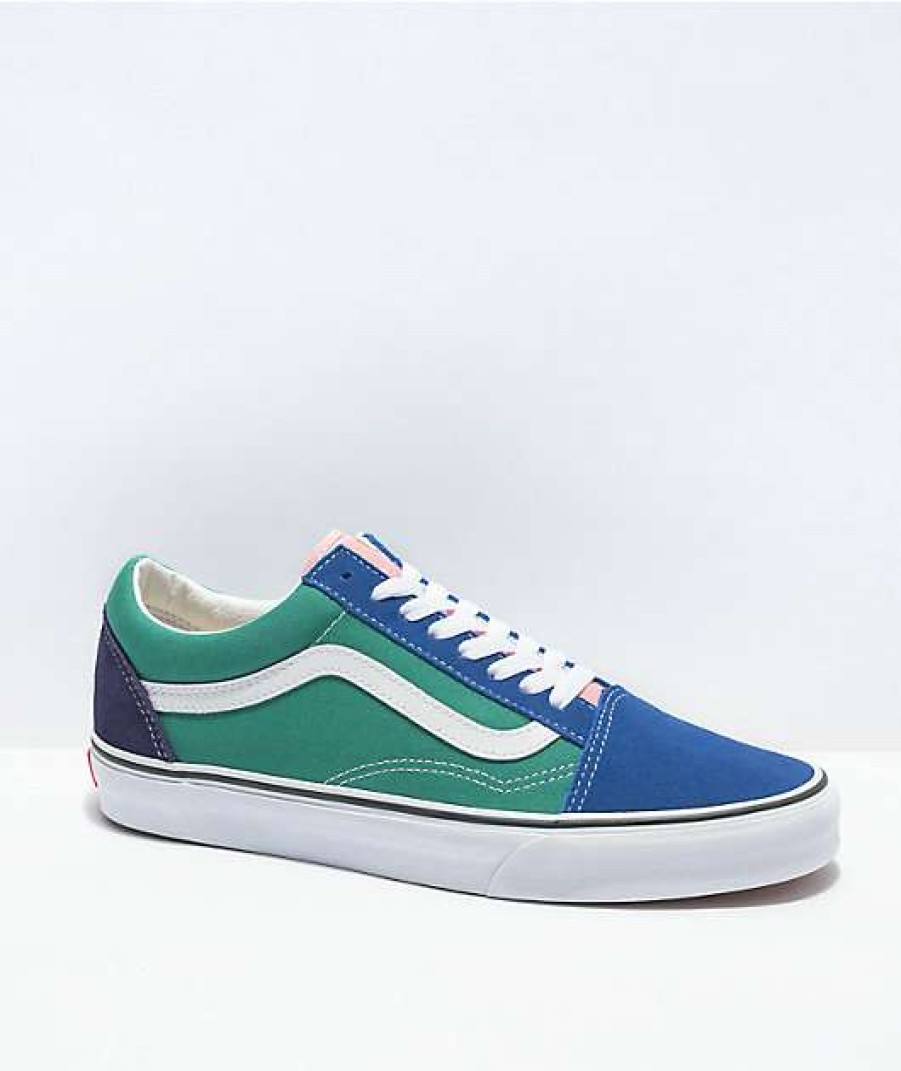 Vans * | Vans Old Skool Retro Court Multi & White Skate Shoes Promotions