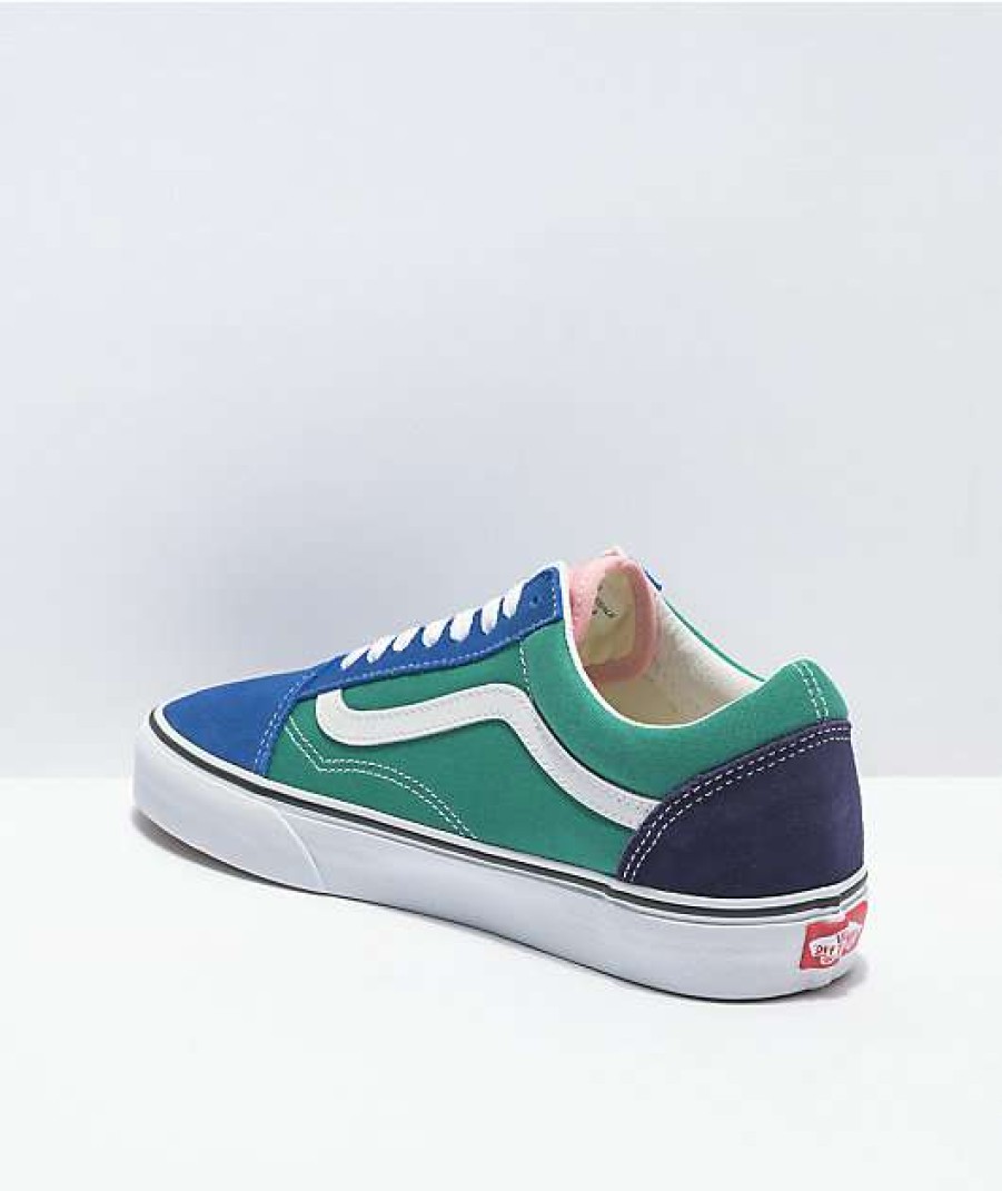 Vans * | Vans Old Skool Retro Court Multi & White Skate Shoes Promotions