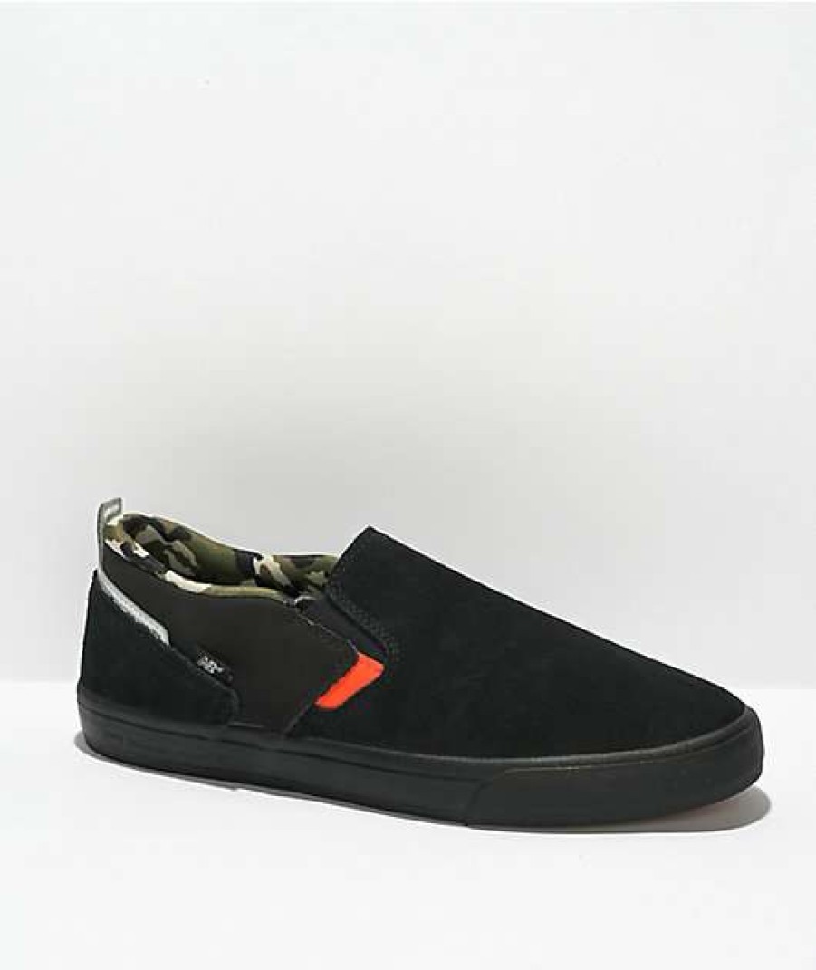 Shoes * | New Balance Numeric 306L Foy Black, Orange, & Camo Slip-On Skate Shoes Outlet