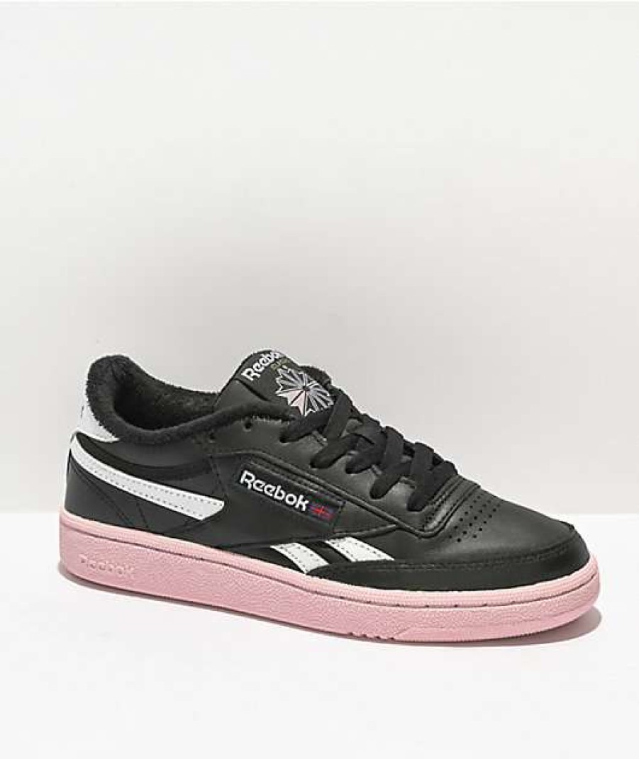 Sneakers * | Reebok Club C Revenge Black & Pink Shoes Outlet