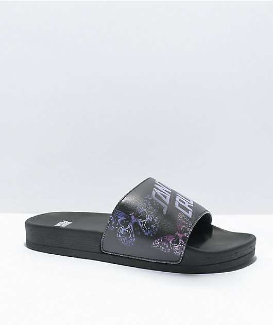 Sandals * | Broken Promises X Santa Cruz Flutter Black Slide Sandals Outlet