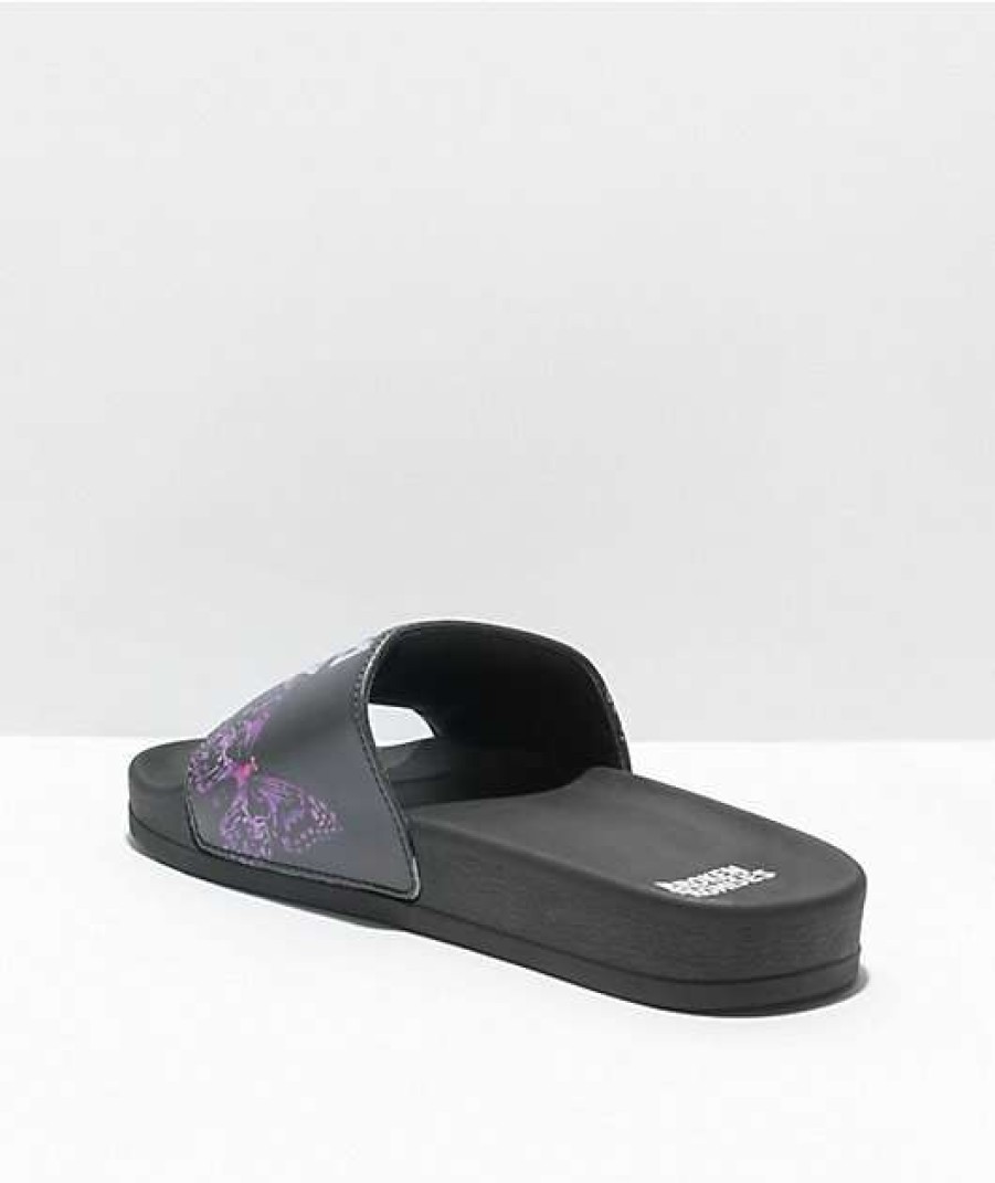 Sandals * | Broken Promises X Santa Cruz Flutter Black Slide Sandals Outlet