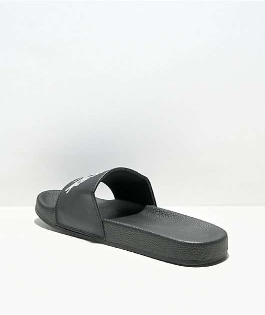 Sandals * | A Lost Cause Cheers Black Slide Sandals Outlet