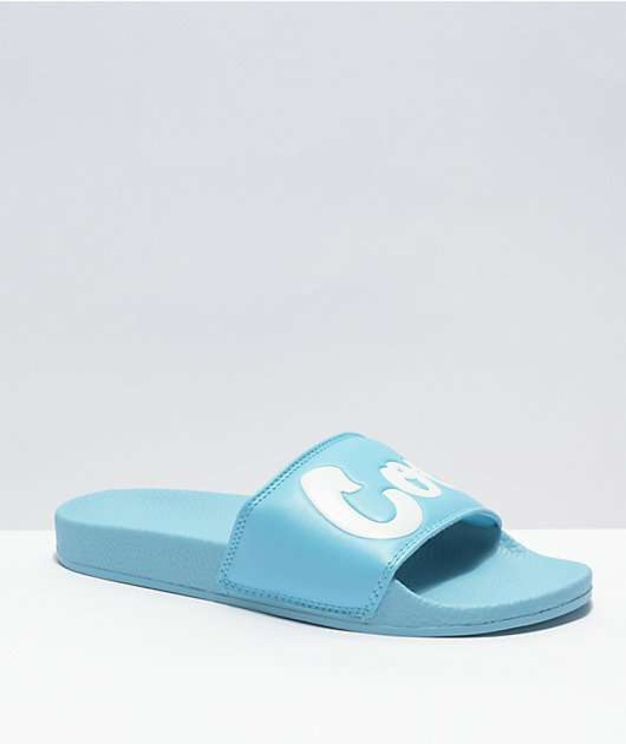 Sandals * | Cookies Original Mint Logo Blue Slide Sandals Outlet