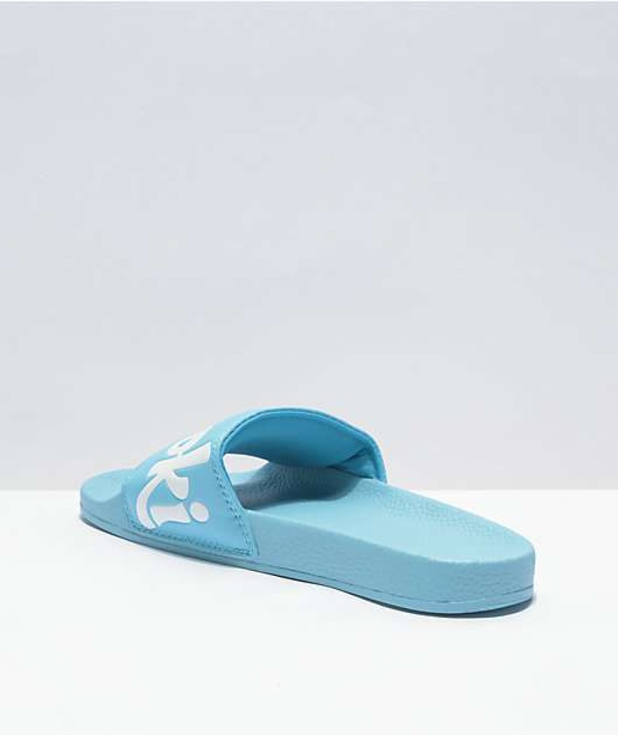 Sandals * | Cookies Original Mint Logo Blue Slide Sandals Outlet