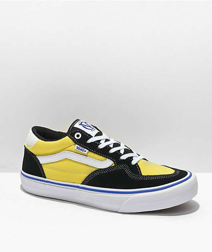 Vans * | Vans Rowan Pro Black & Dazzling Yellow Skate Shoes Promotions