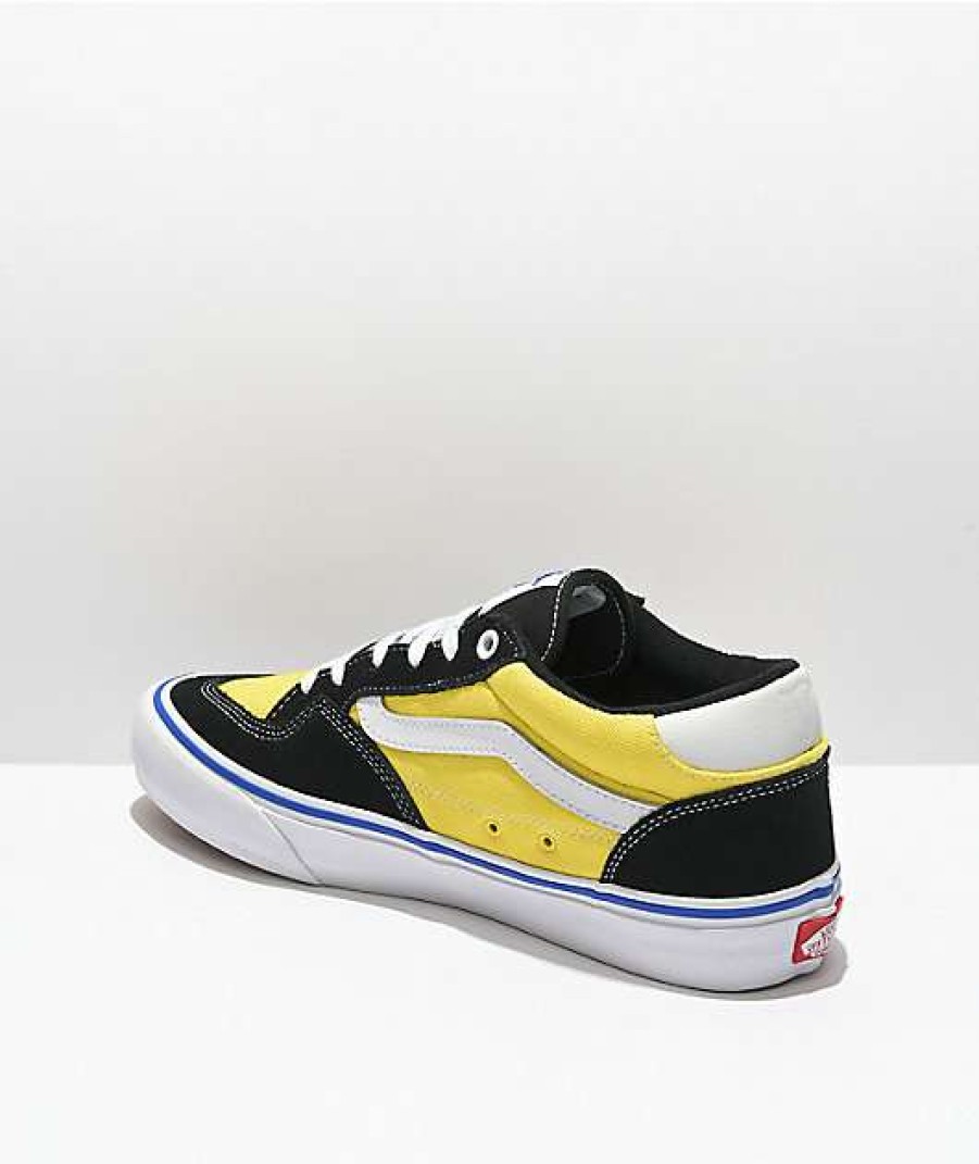 Vans * | Vans Rowan Pro Black & Dazzling Yellow Skate Shoes Promotions