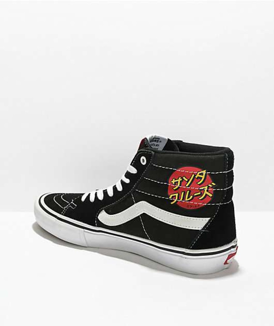 Vans * | Vans X Santa Cruz Sk8-Hi Pro Black & White Skate Shoes Promotions