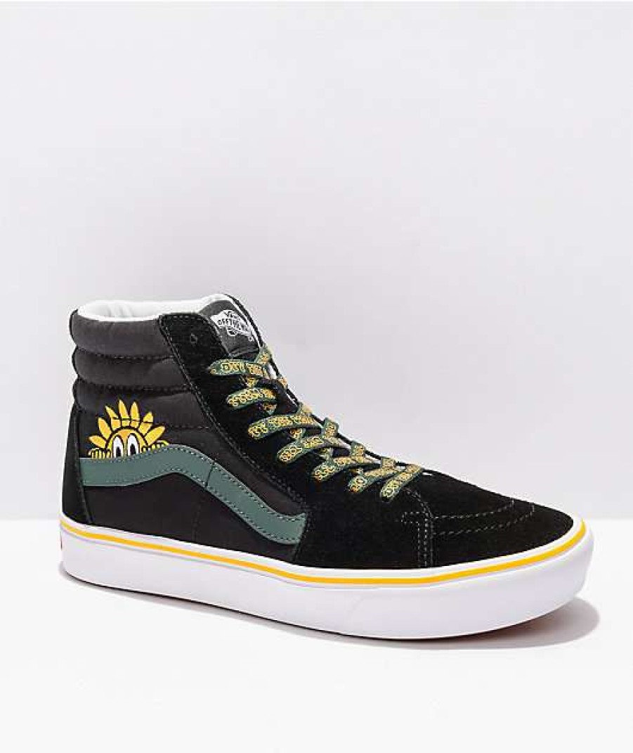 Vans * | Vans Sk8-Hi Comfycush Trip Outdoors Black & White Skate Shoes Promotions