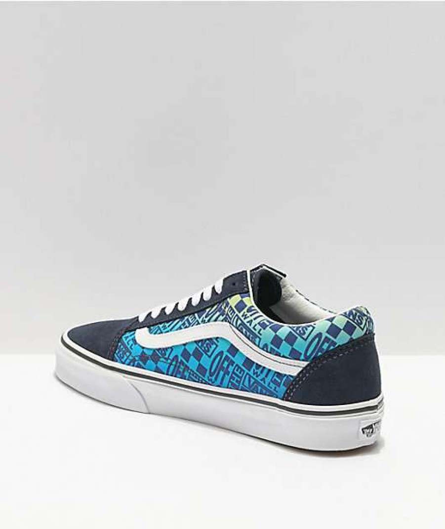 Vans * | Vans Old Skool Logo Flame Navy & White Skate Shoes Promotions