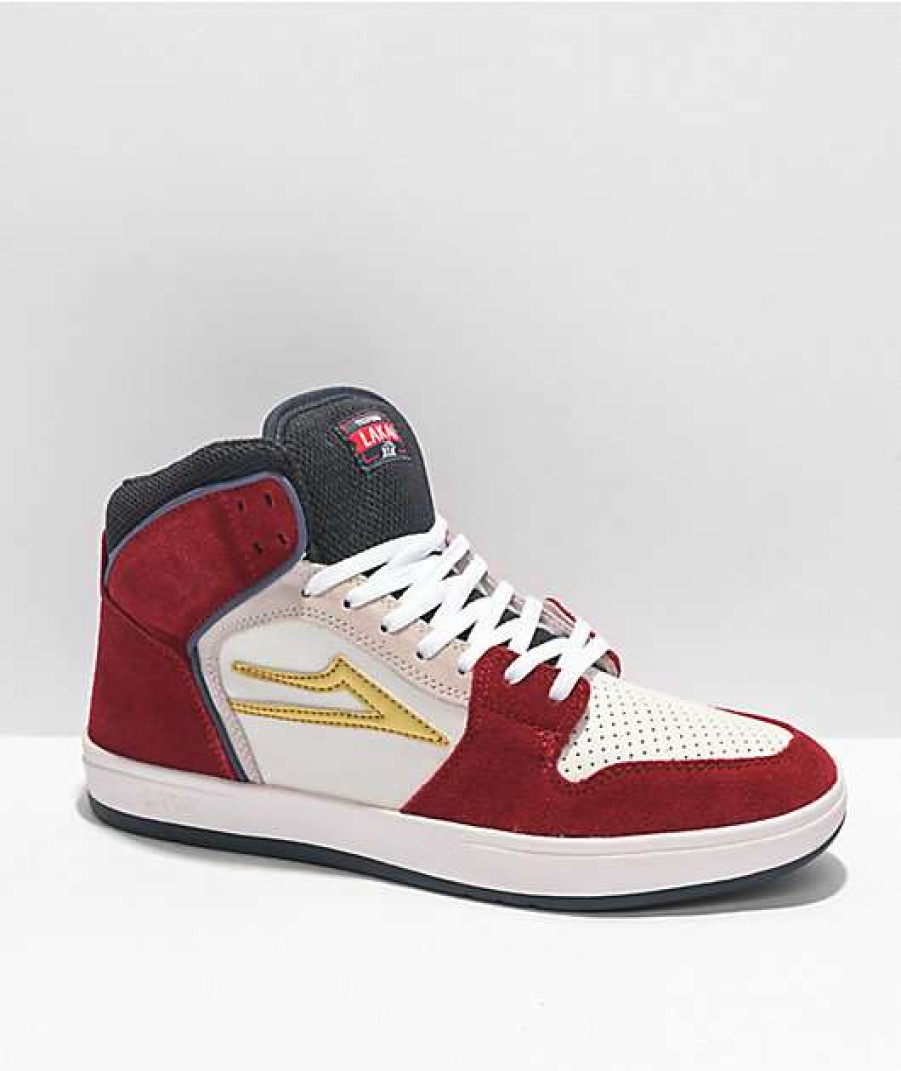 Skate Shoes * | Lakai Telford Red & Navy Suede Skate Shoes Outlet