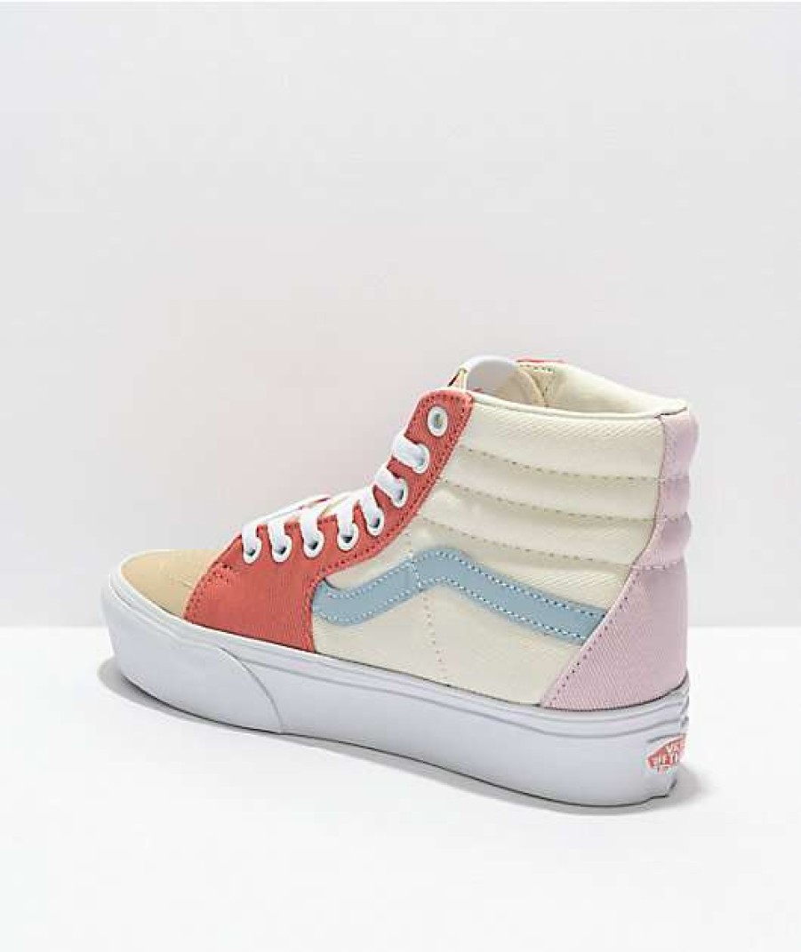 Vans * | Vans Sk8-Hi Twill Pastel Block Platform Shoes Promotions