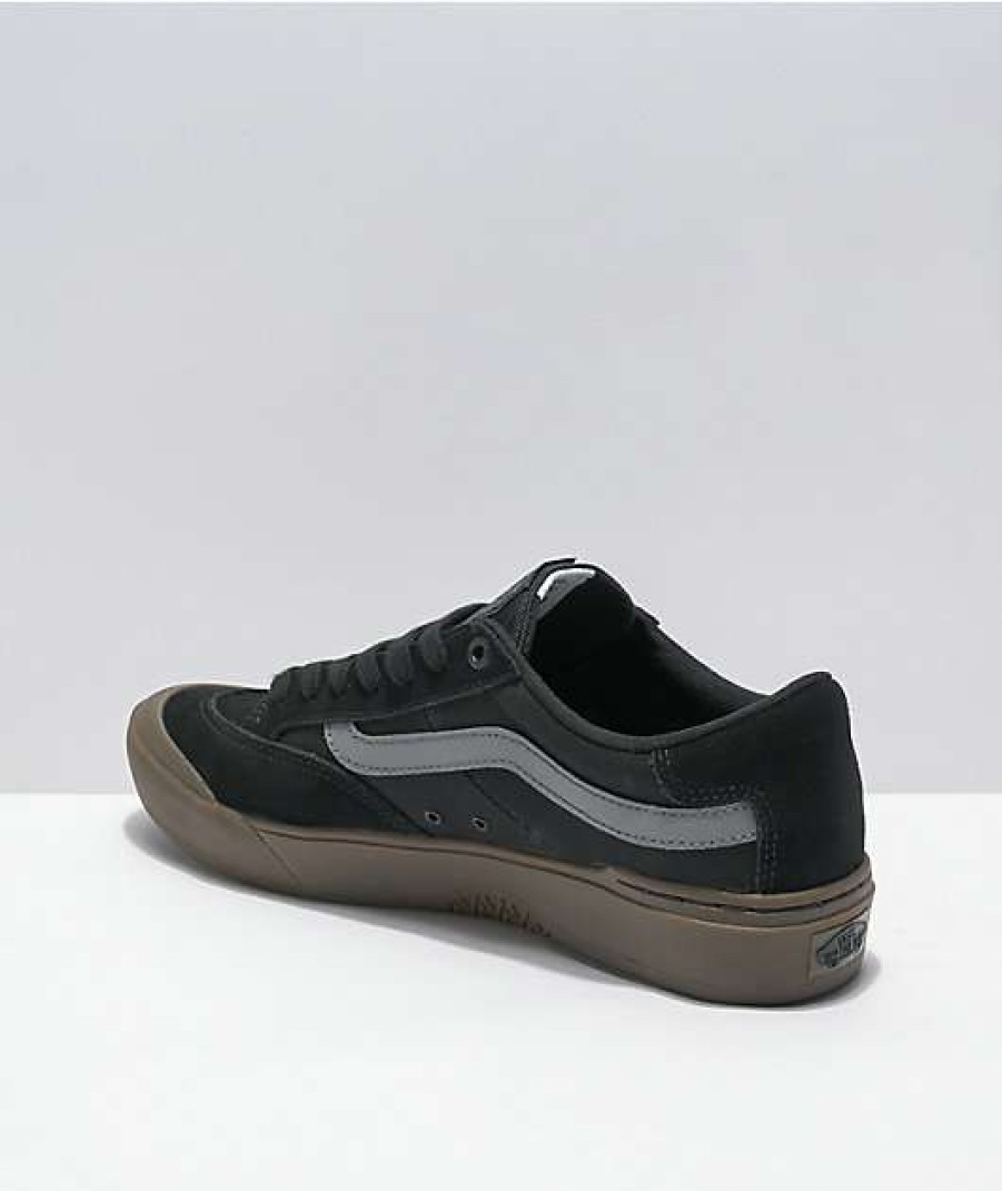 Vans * | Vans Skate Berle Black & Dark Gum Skate Shoes Promotions