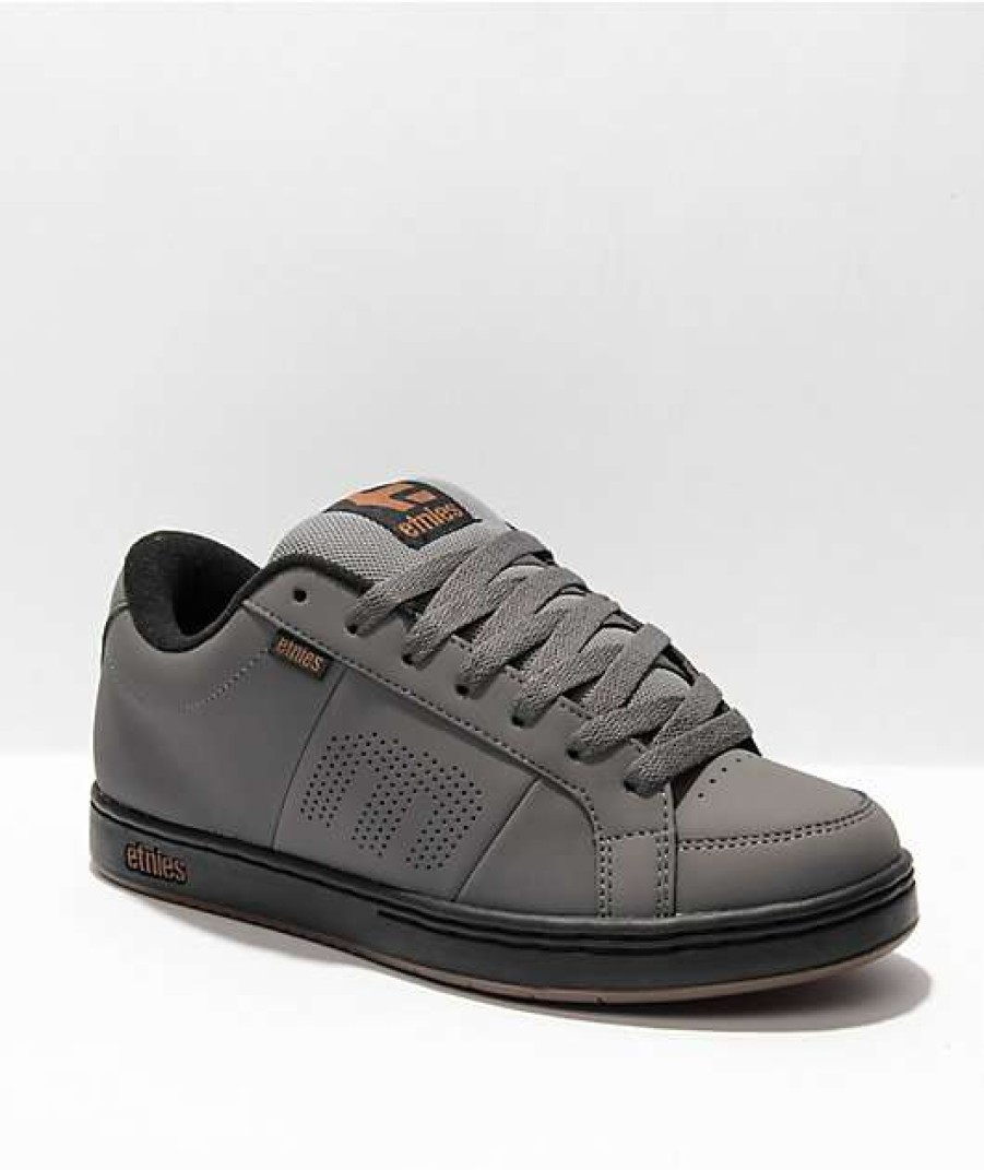 Sneakers * | Etnies Kingpin Grey, Black, & Gold Skate Shoes Outlet