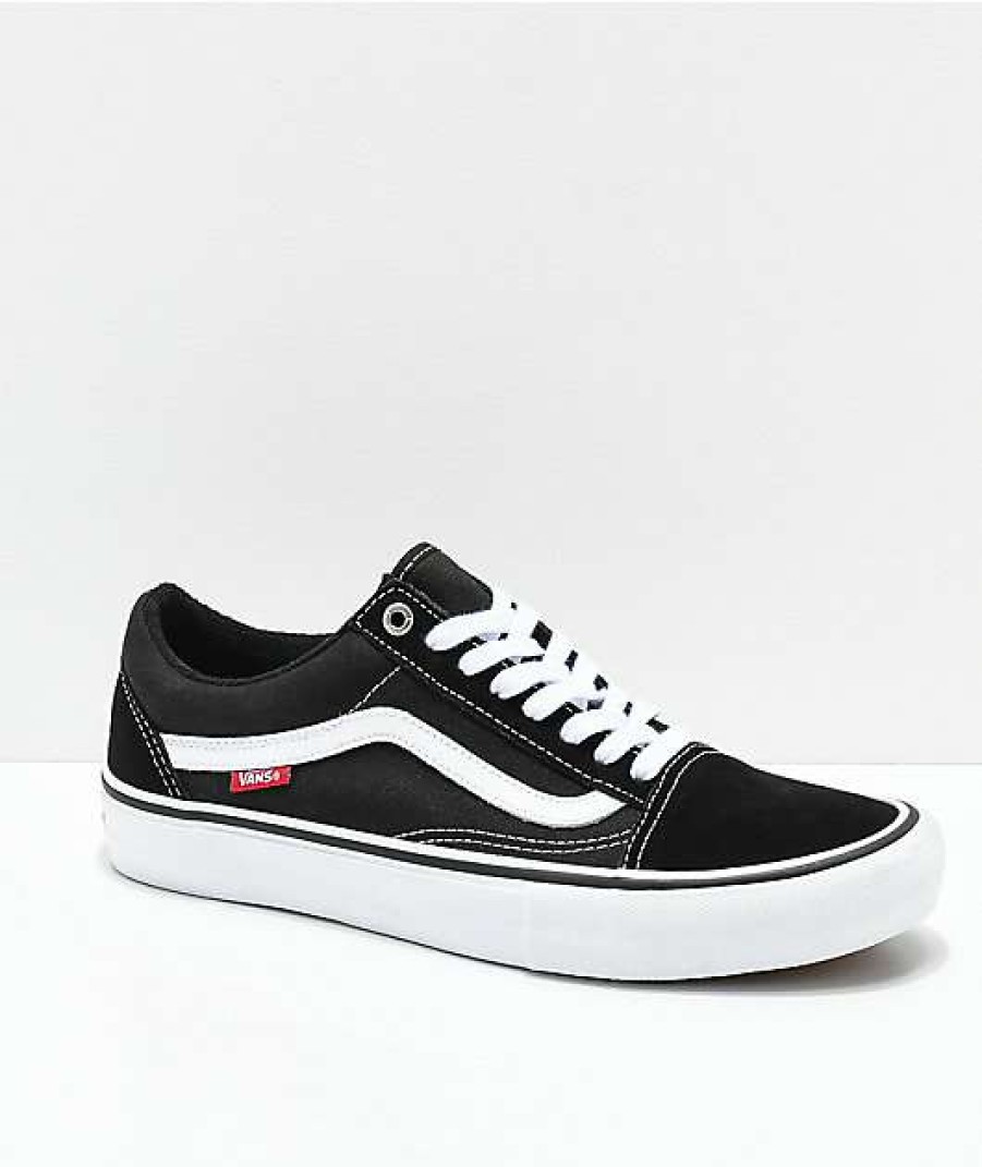 Shoes * | Vans Old Skool Pro Black & White Skate Shoes Outlet