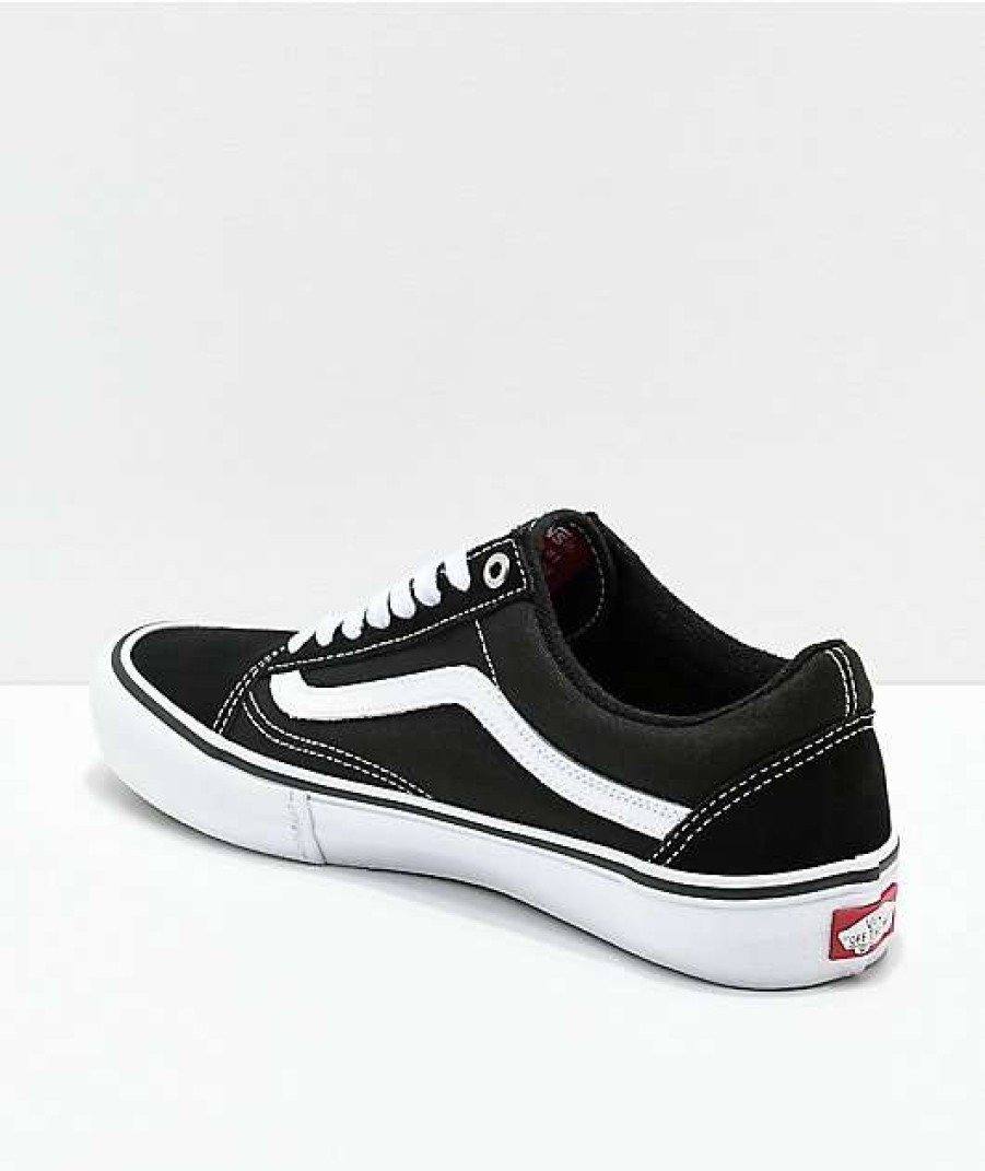 Shoes * | Vans Old Skool Pro Black & White Skate Shoes Outlet