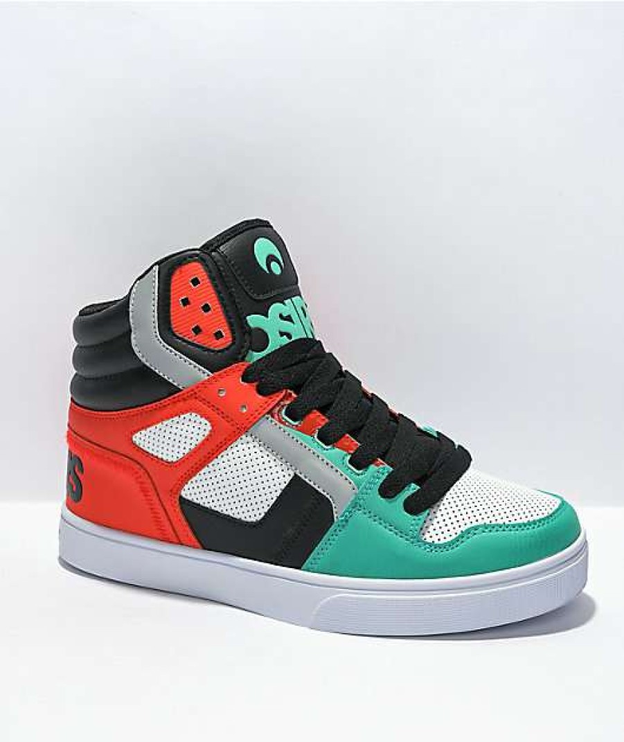 Sneakers * | Osiris Clone Seafoam Green, Orange, & Black Skate Shoes Outlet