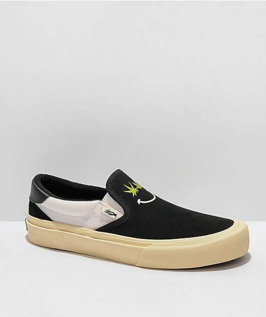 Shoes * | Straye Ventura Weed Belong Black Slip-On Skate Shoes Outlet