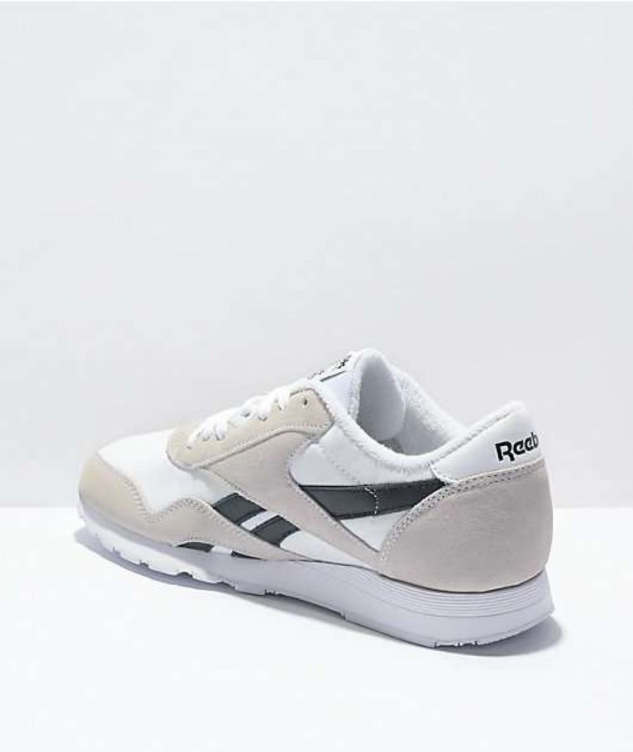 Sneakers * | Reebok Classic Leather & Nylon White & Grey Shoes Outlet