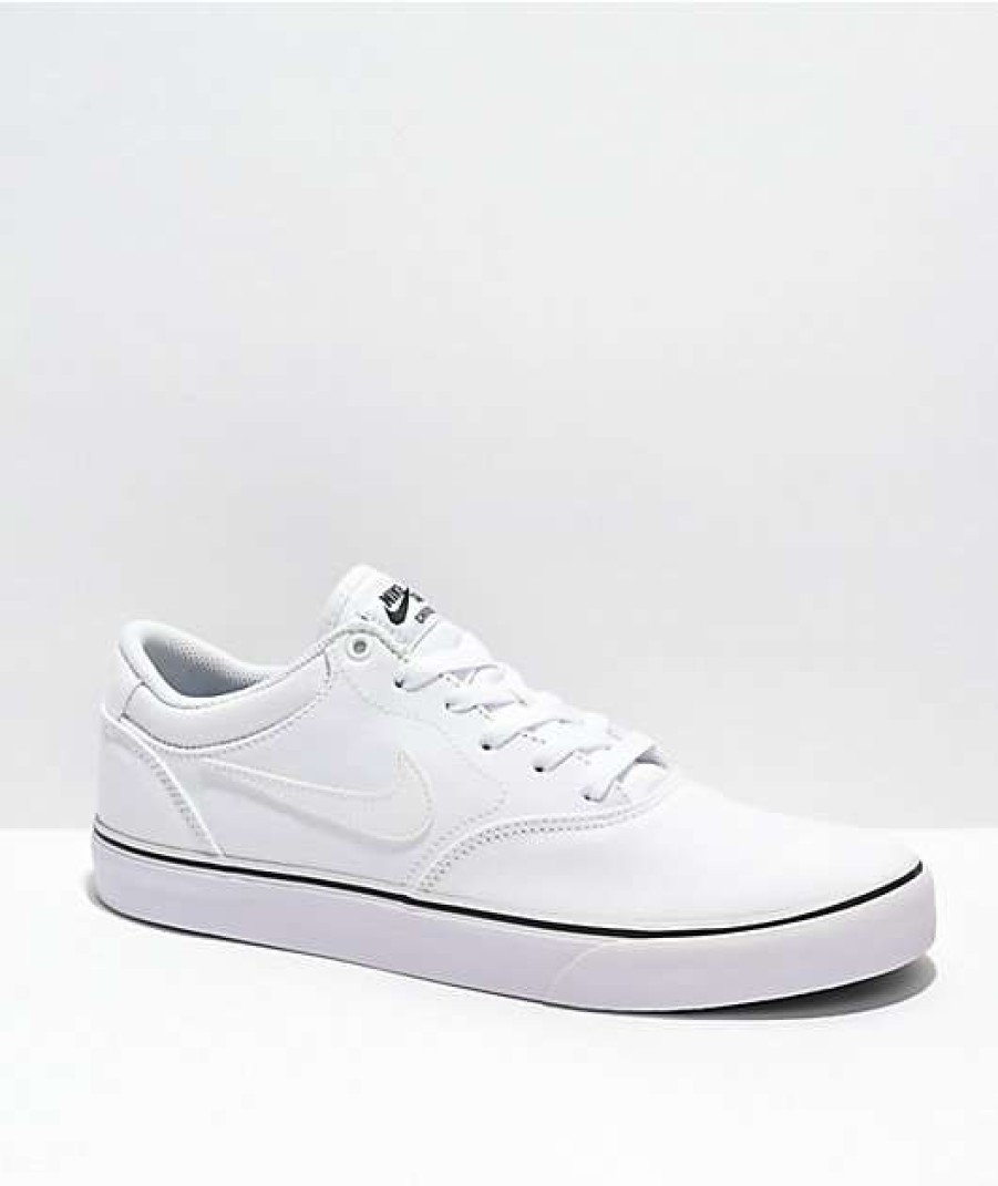 Nike * | Nike Sb Chron 2 White Canvas Skate Shoes Promotions