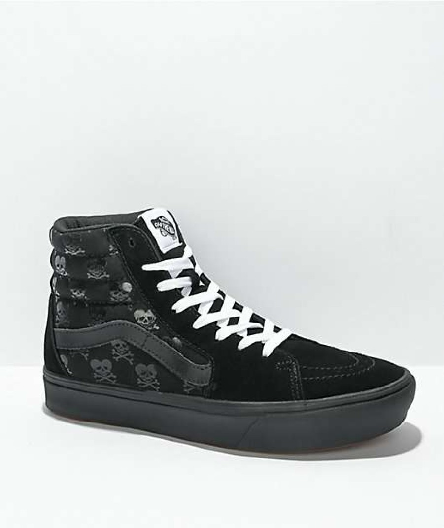 Vans * | Vans Sk8-Hi Comfycush Coldheart Black Skate Shoes Promotions