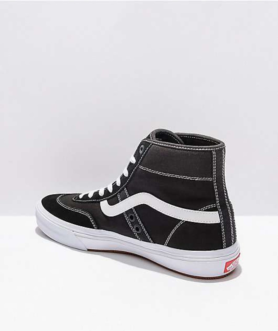 Vans * | Vans Skate Crockett High Black & White Skate Shoes Promotions