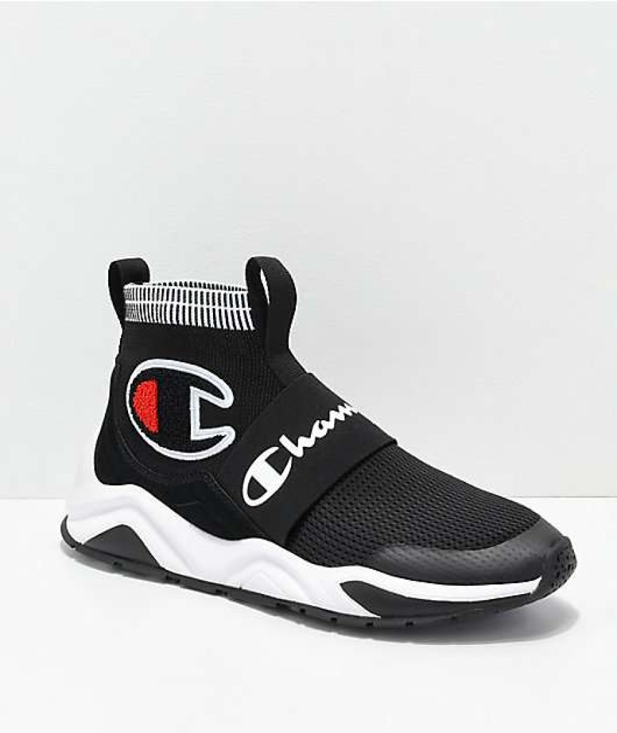 Sneakers * | Champion Men'S Rally Pro Black & White Shoes Outlet