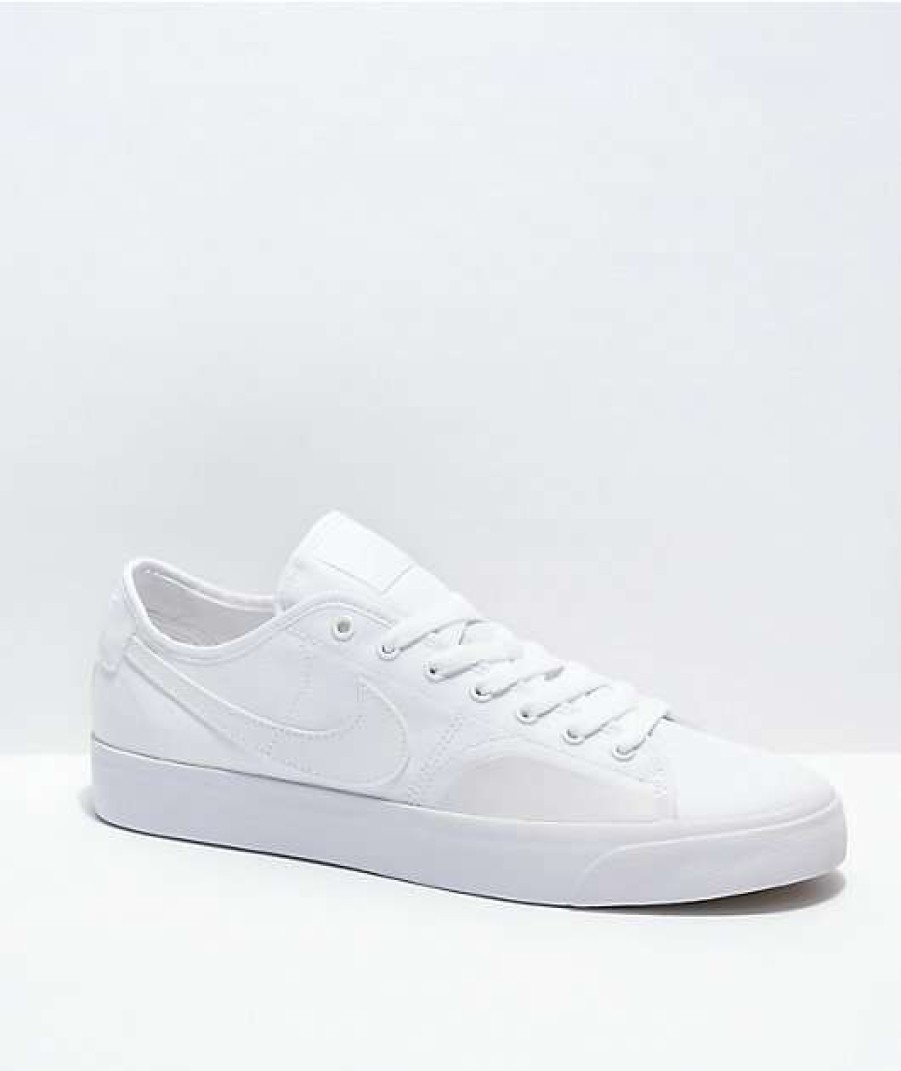 Nike * | Nike Sb Blazer Court White & White Skate Shoes Promotions