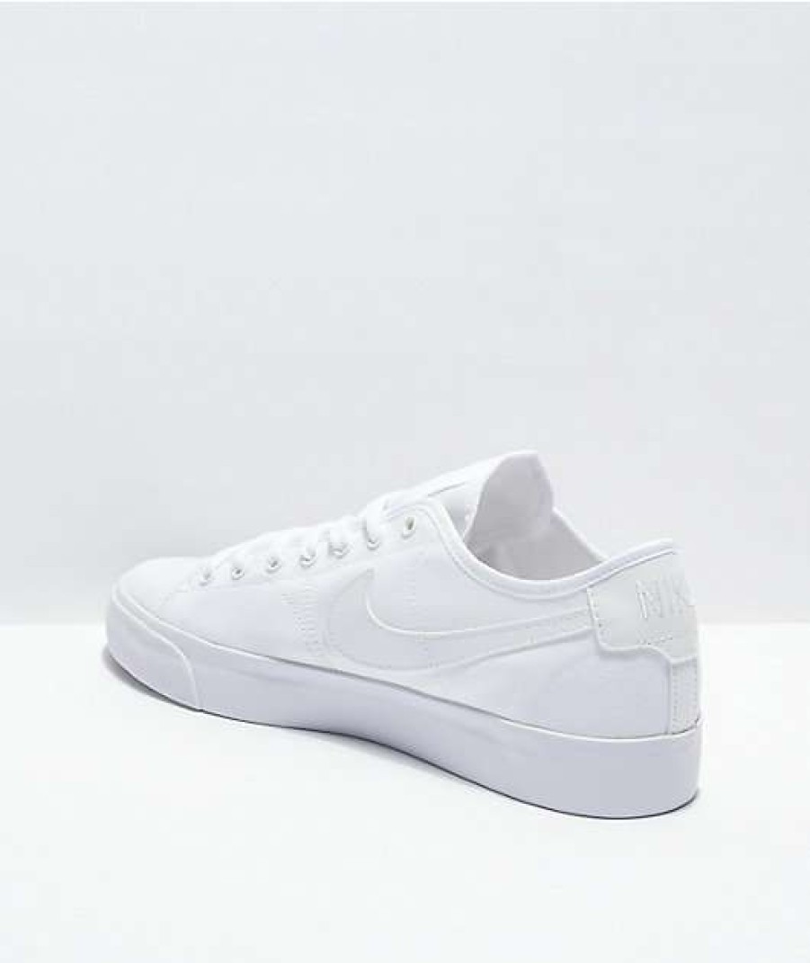 Nike * | Nike Sb Blazer Court White & White Skate Shoes Promotions