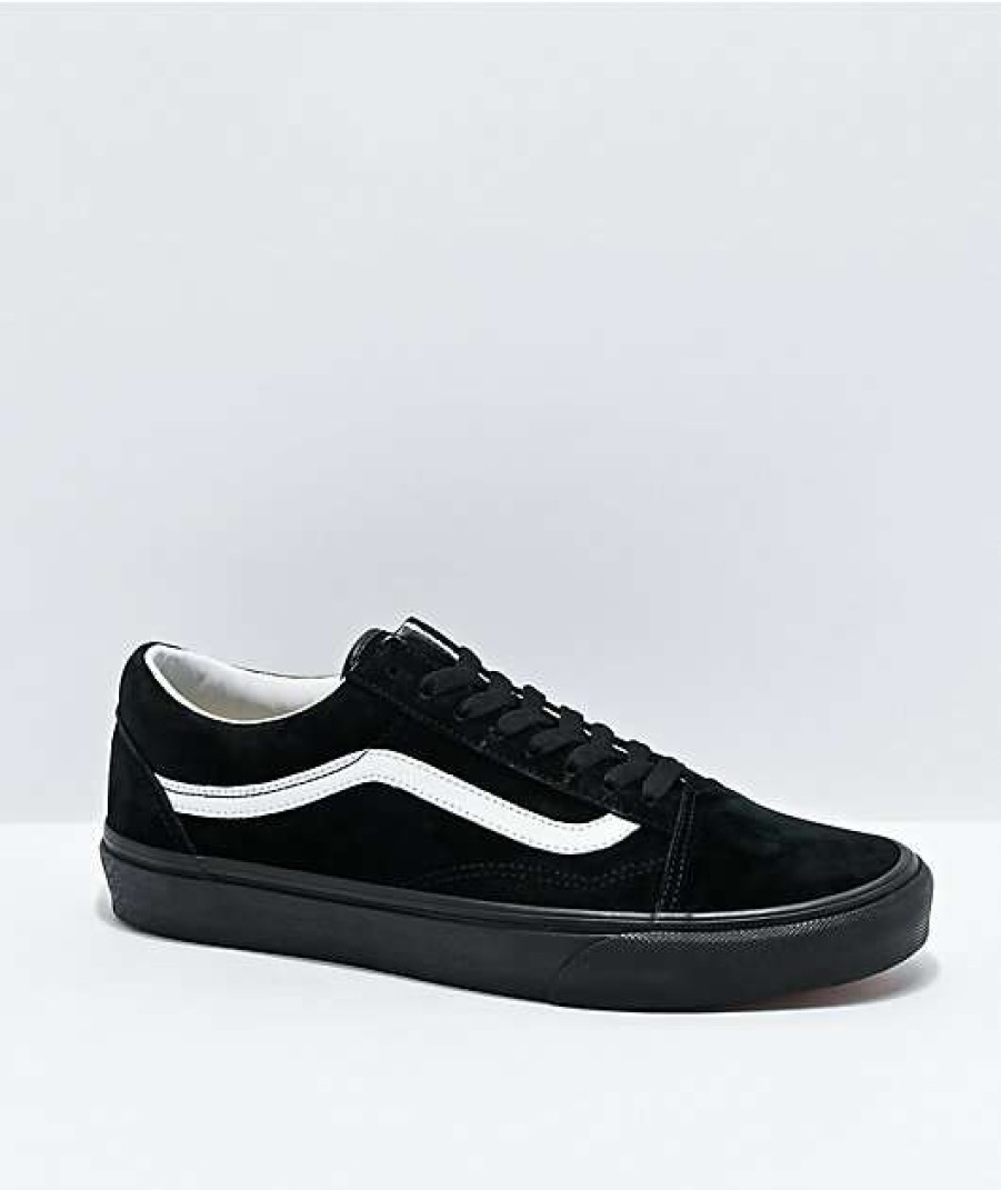 Vans * | Vans Old Skool Pig Suede Black & White Skate Shoes Promotions