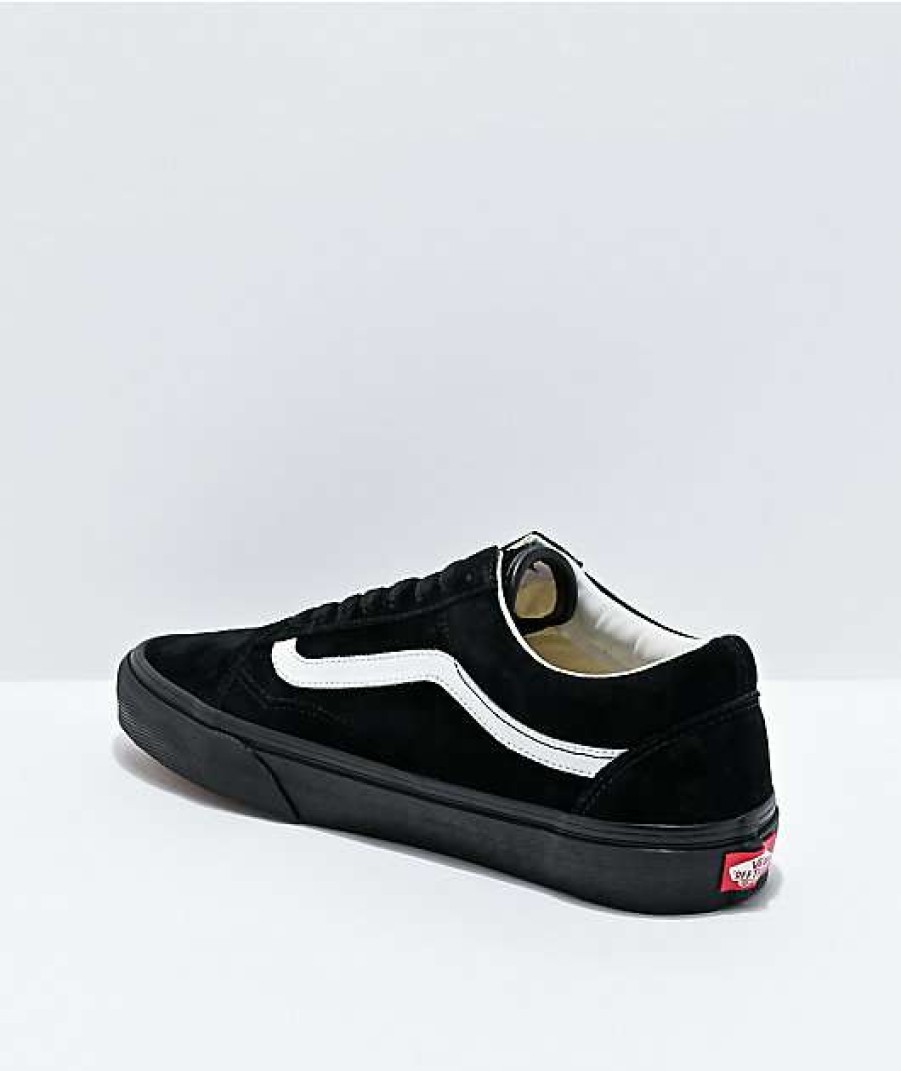 Vans * | Vans Old Skool Pig Suede Black & White Skate Shoes Promotions