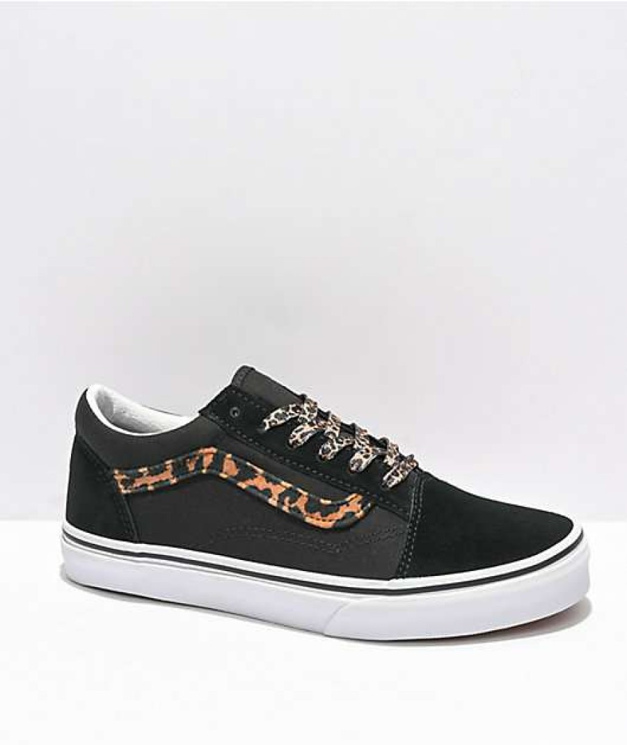 Vans * | Vans Old Skool Leopard Fur & Black Skate Shoes Promotions