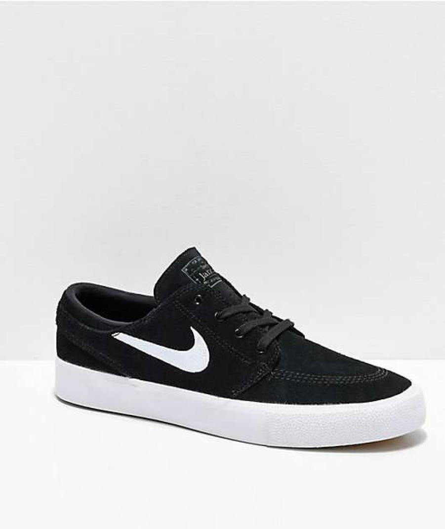 Nike * | Nike Sb Janoski Rm Black & White Suede Skate Shoes Promotions