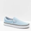 Vans * | Vans Slip-On Cool Blue & Checkerboard Skate Shoes Promotions