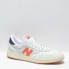 Skate Shoes * | New Balance Numeric 440 White & Orange Leather Skate Shoes Outlet