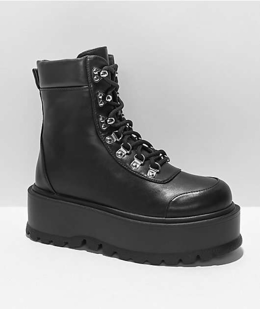 Shoes * | Koi Hydra Black Platform Boots Outlet