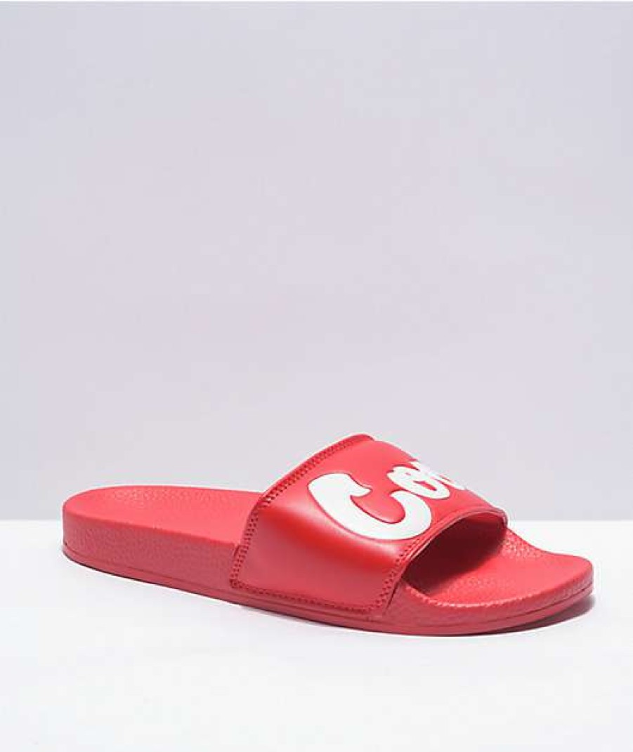 Sandals * | Cookies Original Mint Logo Red Slide Sandals Outlet