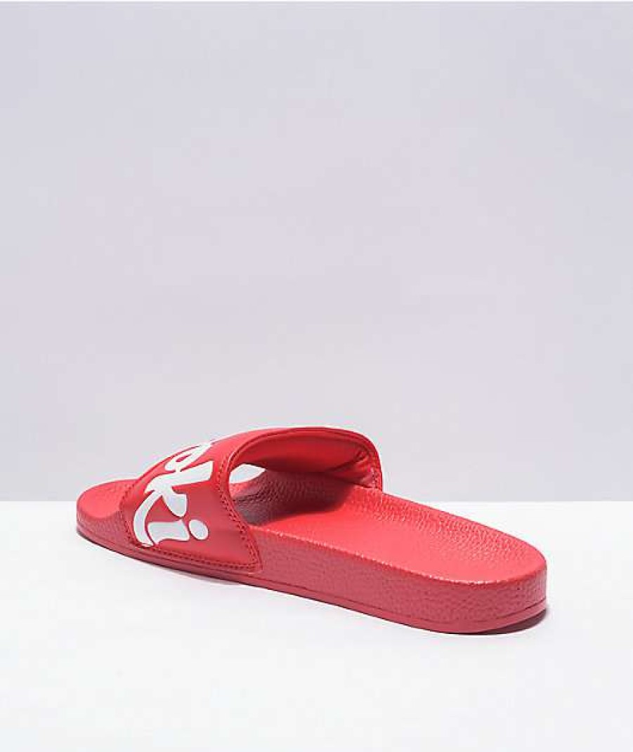 Sandals * | Cookies Original Mint Logo Red Slide Sandals Outlet