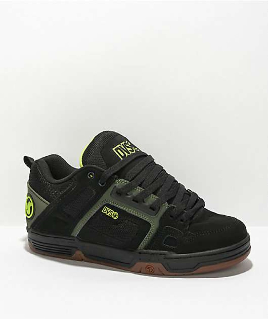 Skate Shoes * | Dvs Comanche Black, Olive, & Gum Skate Shoes Outlet