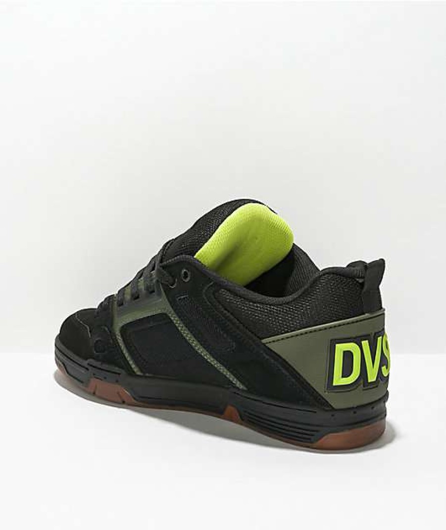 Skate Shoes * | Dvs Comanche Black, Olive, & Gum Skate Shoes Outlet