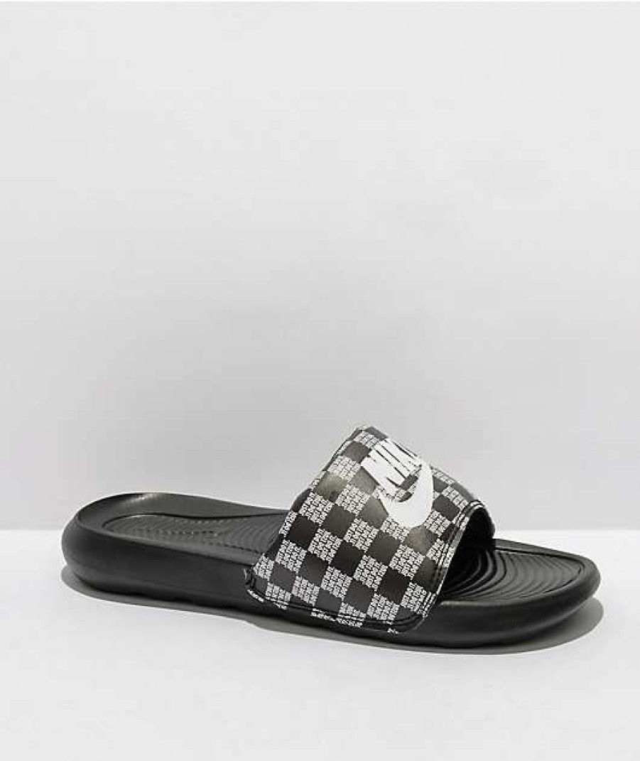 Nike * | Nike Victori One Black & White Slide Sandals Promotions