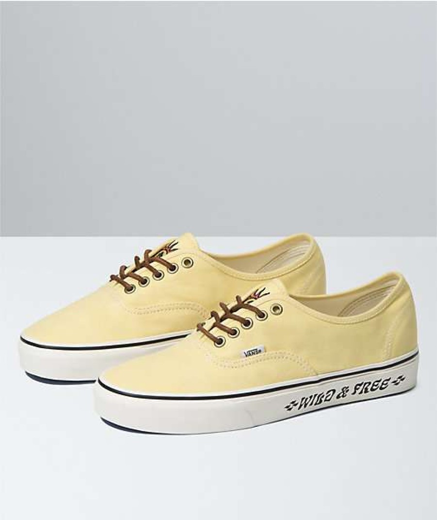 Vans * | Vans X Parks Project Authentic Pale Yellow & White Skate Shoes Promotions